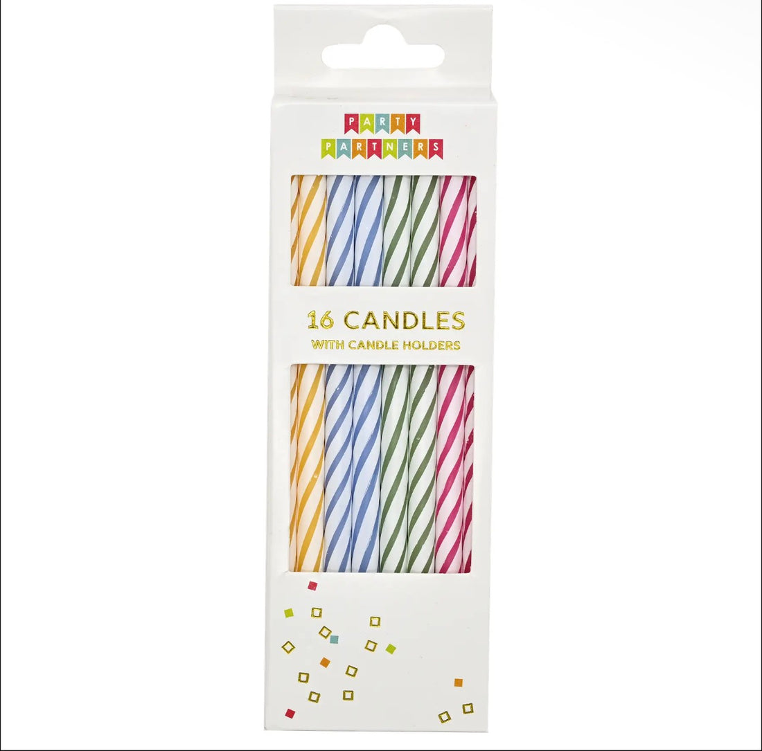 White Spiral 16 Candle Set