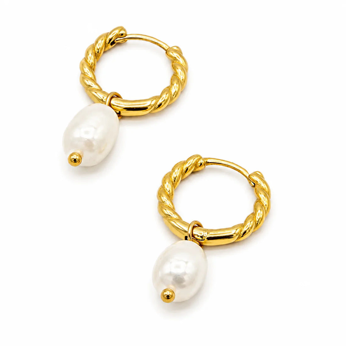 Golden Laurel with Pearl Earrings