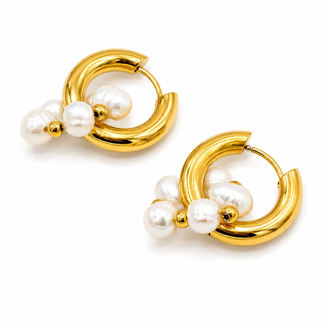 Golden Ring and Pearl Earrings