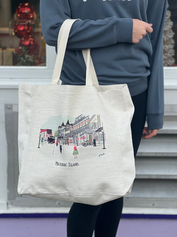 Mackinac Town Shopping Tote | Red Cabin Studio