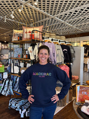 Navy Rainbow Embroidered Crewneck Sweatshirt