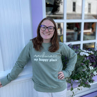 Mackinac My Happy Place Green Crewneck