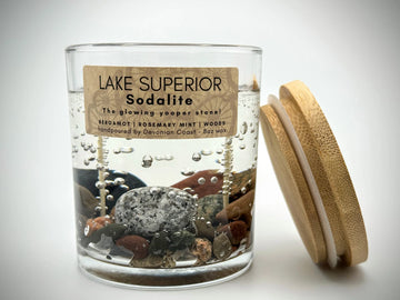 Lake Superior Sodalite Candle