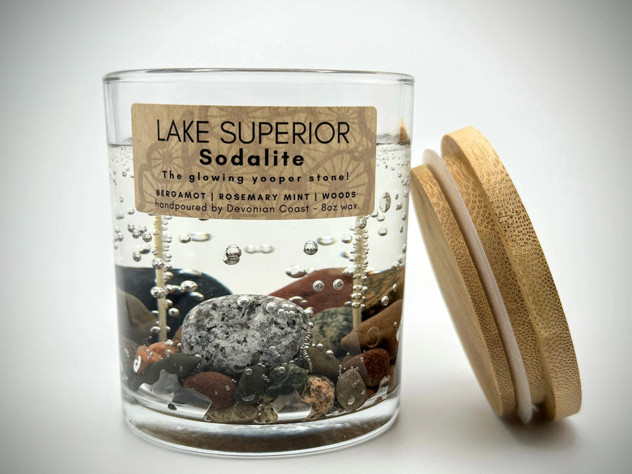 Lake Superior Sodalite Candle