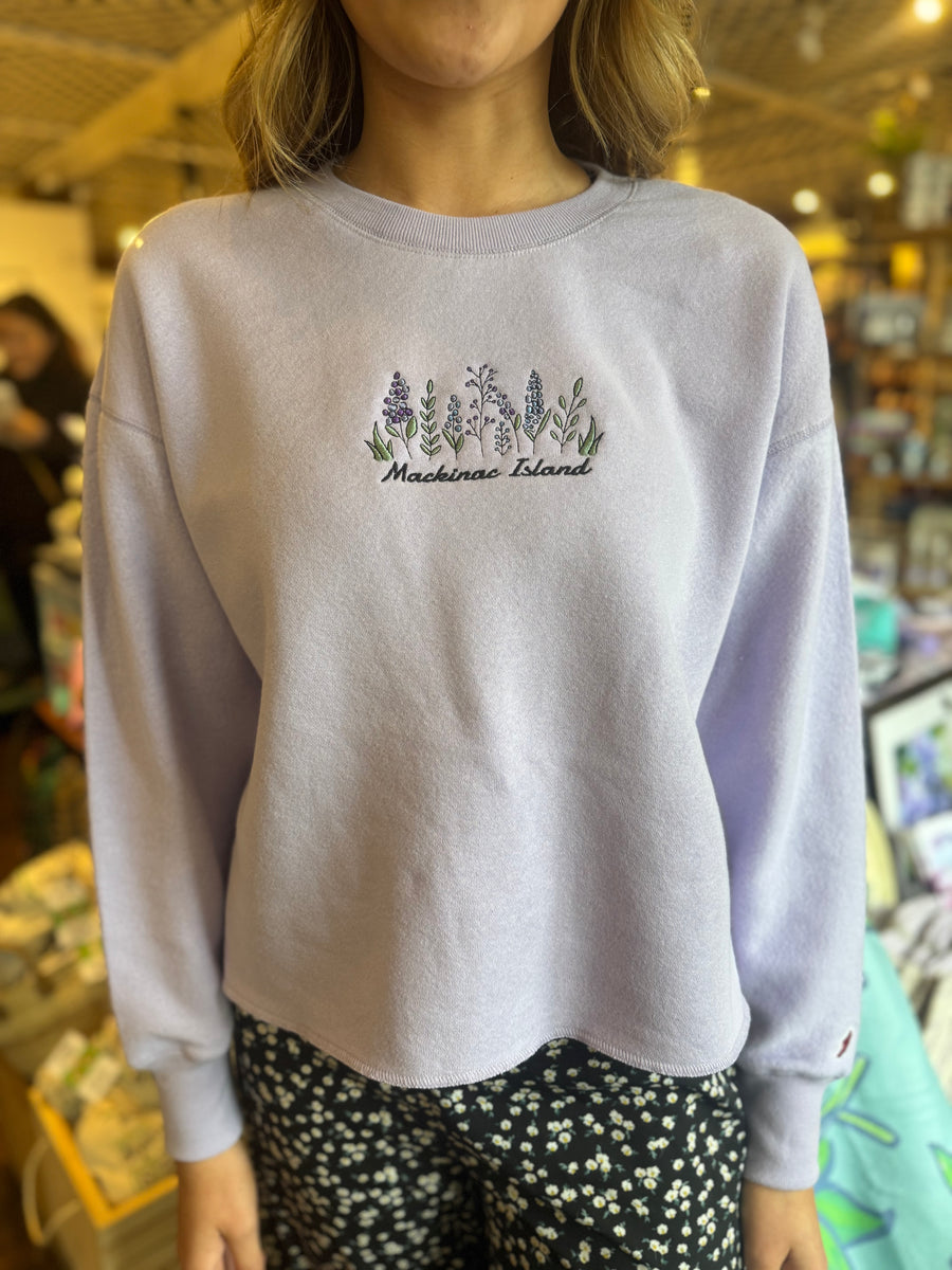 Lilac Embroidered Crew Neck