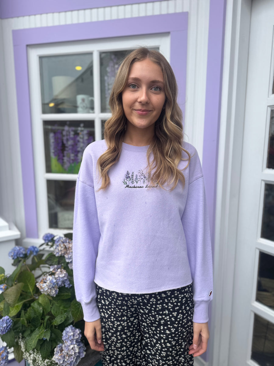 Lilac Embroidered Crew Neck