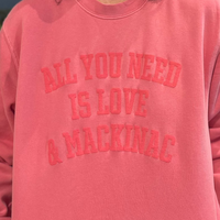 All You Need Is Love & Mackinac Puff Print Sweatshirt