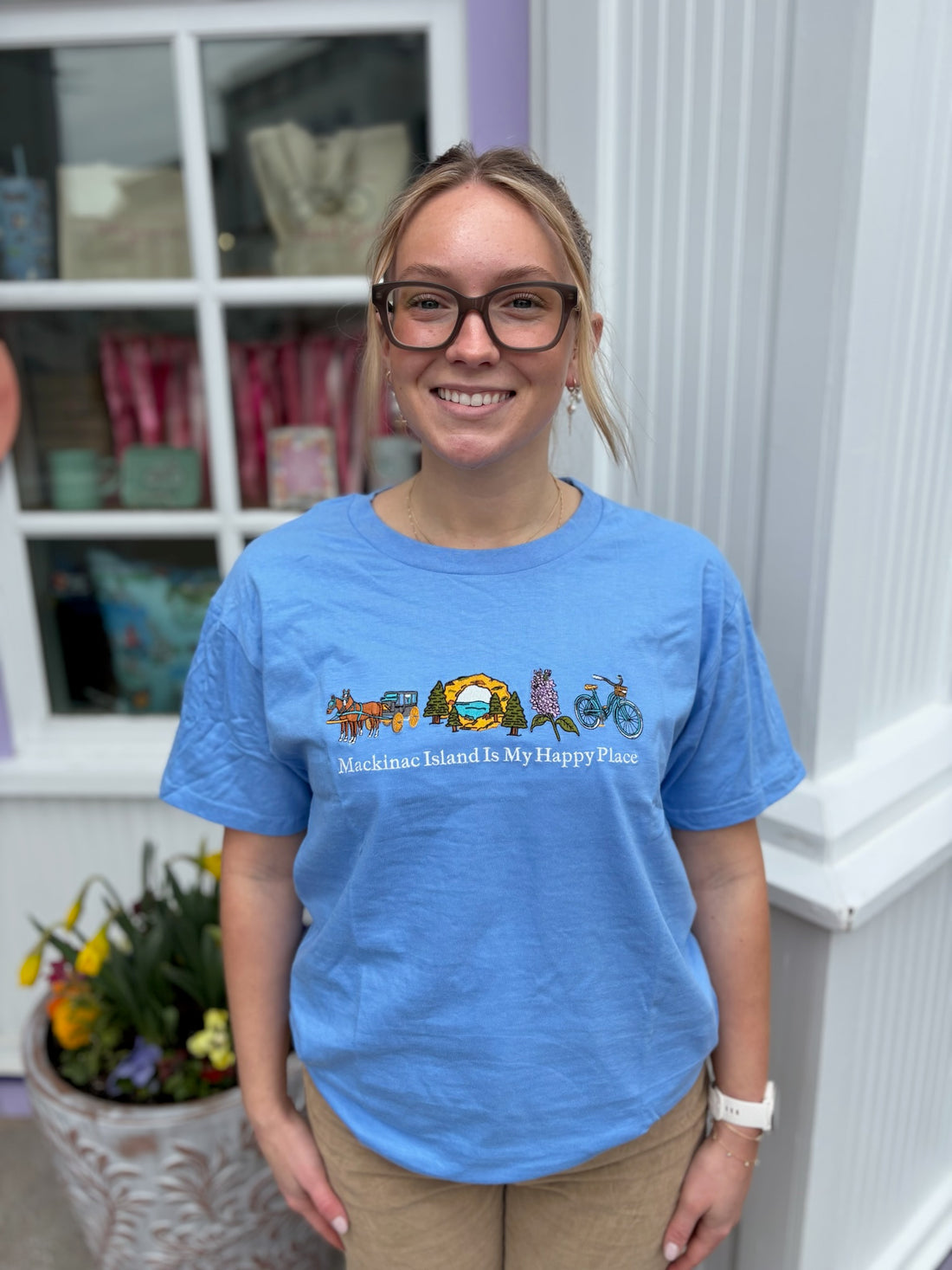 Mackinac Island Embroidered Shirt