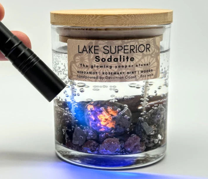 Lake Superior Sodalite Candle