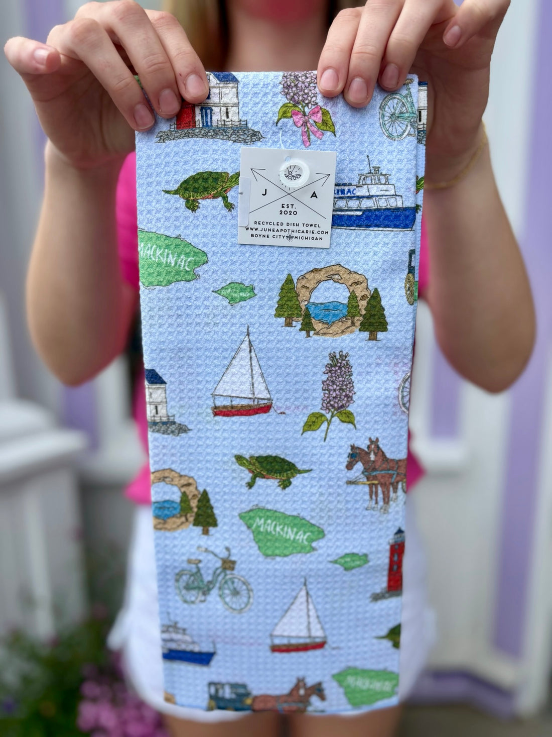 Island Girl of Mackinac Recycled Waffle Dish Towel