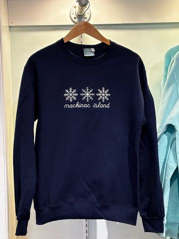 Navy Snowflake Crewneck Sweatshirt