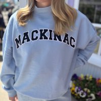 Blue Mackinac Mock Neck