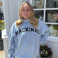 Blue Applique Mackinac Mock Neck