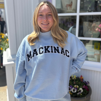 Blue Mackinac Mock Neck