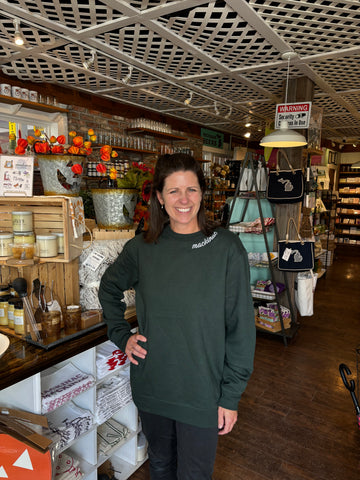 Dark Green Mackinac Embroidered Crewneck