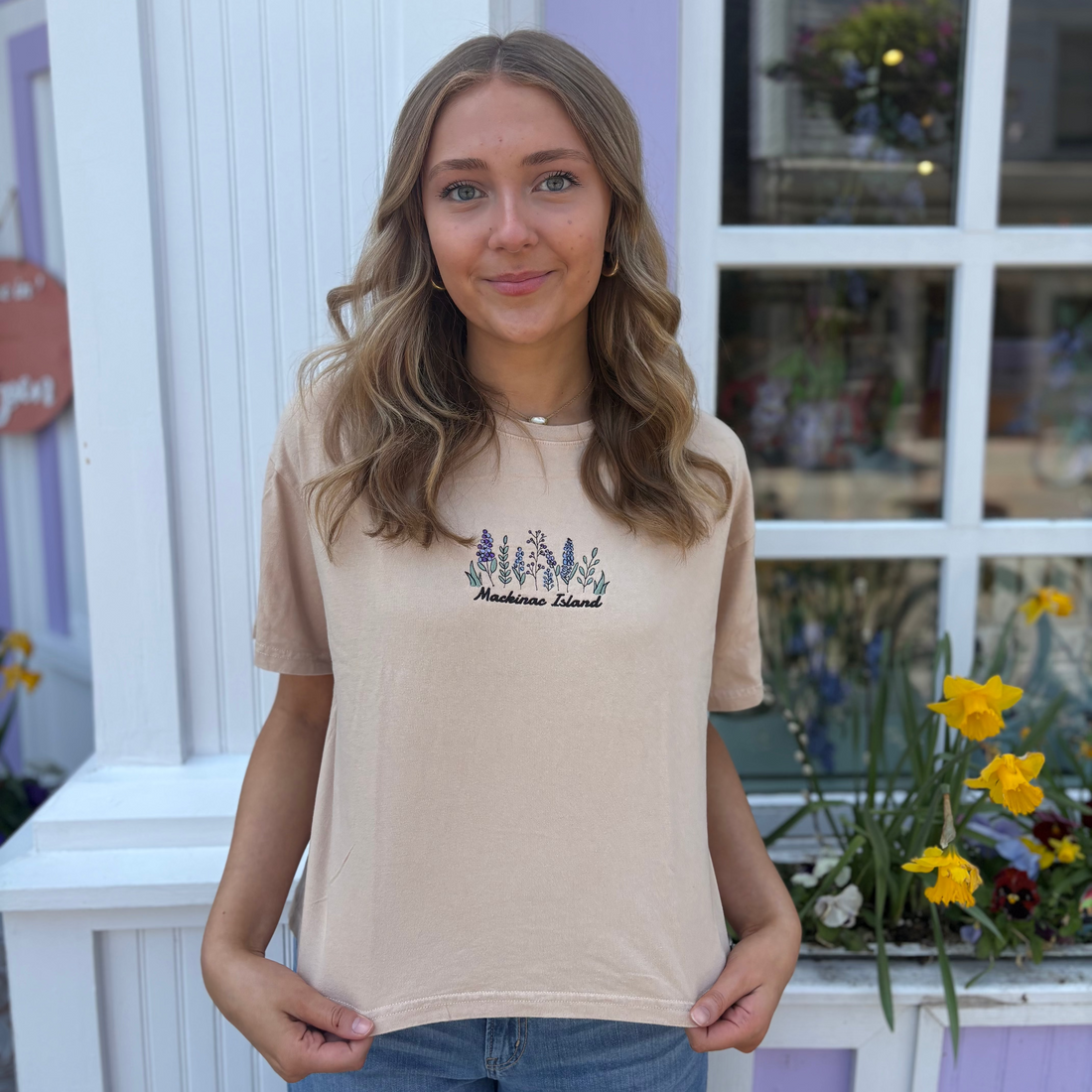 Lilac Embroidered T-Shirt