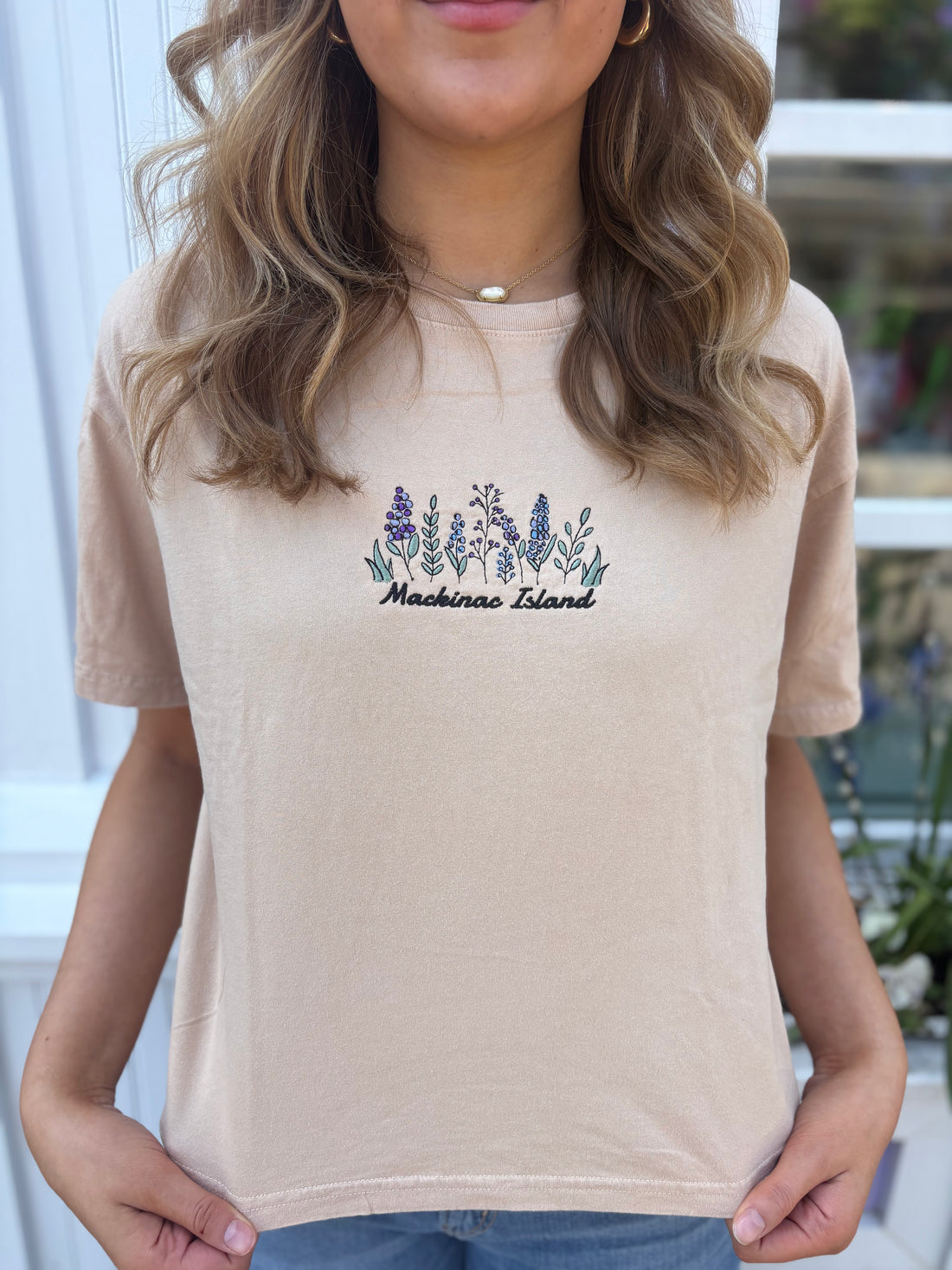 Lilac Embroidered T-Shirt