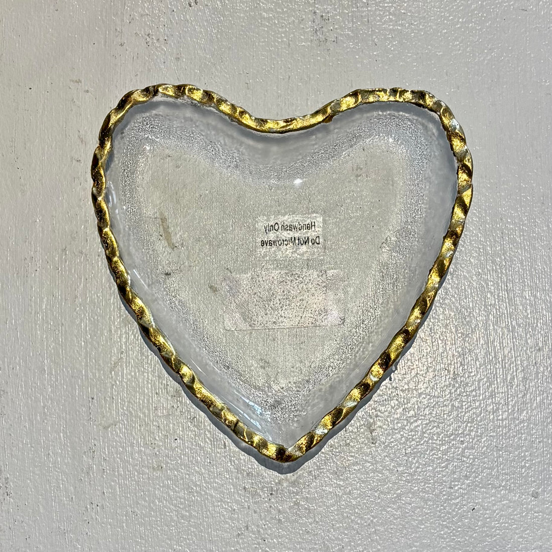 Glass Heart Tidbit Tray