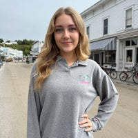 Heather Gray Island Girl Bike Polo Sweatshirt