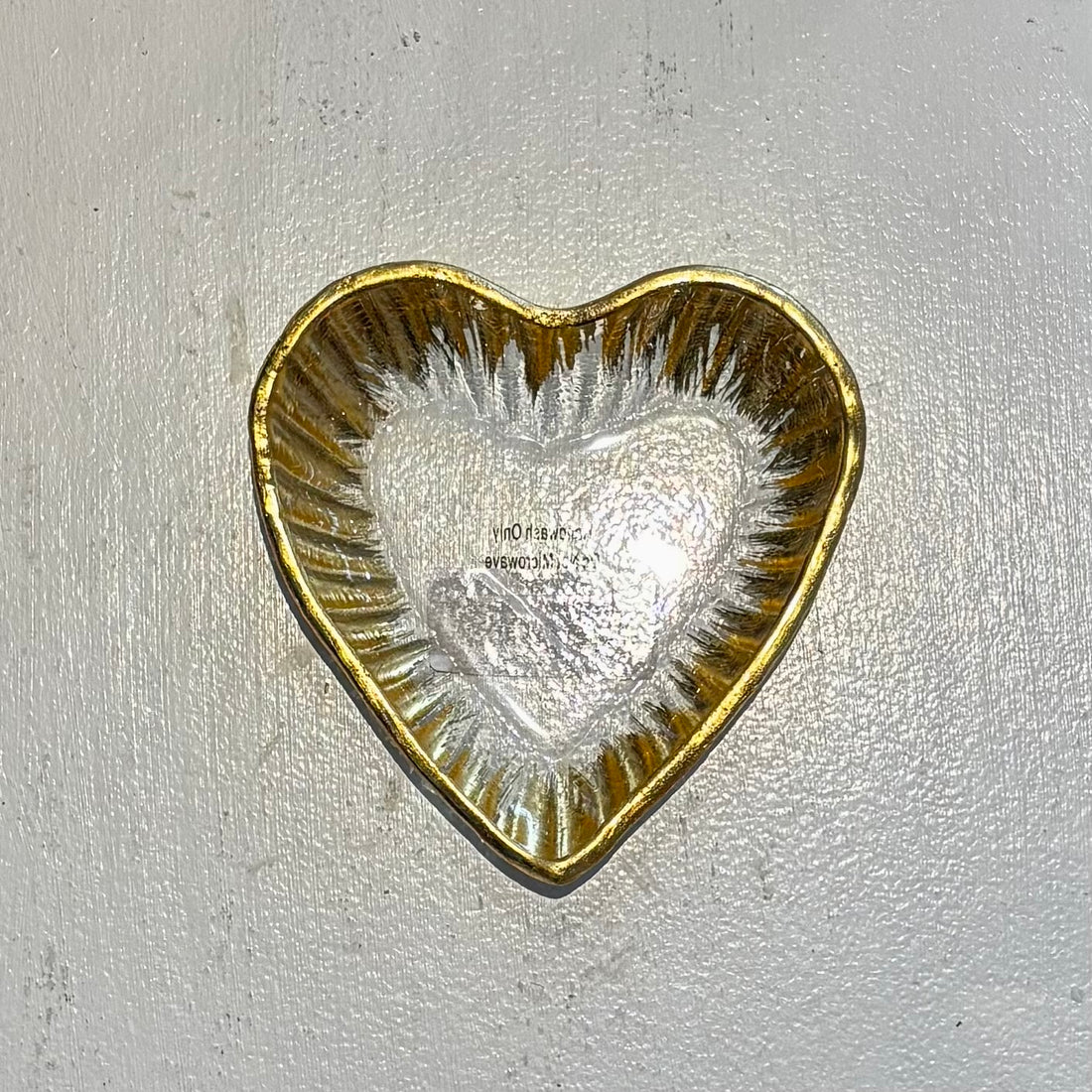Glass Heart Tidbit Tray