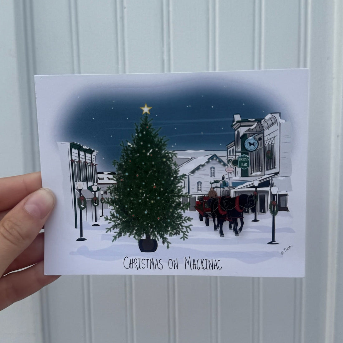 Mackinac Christmas Postcard