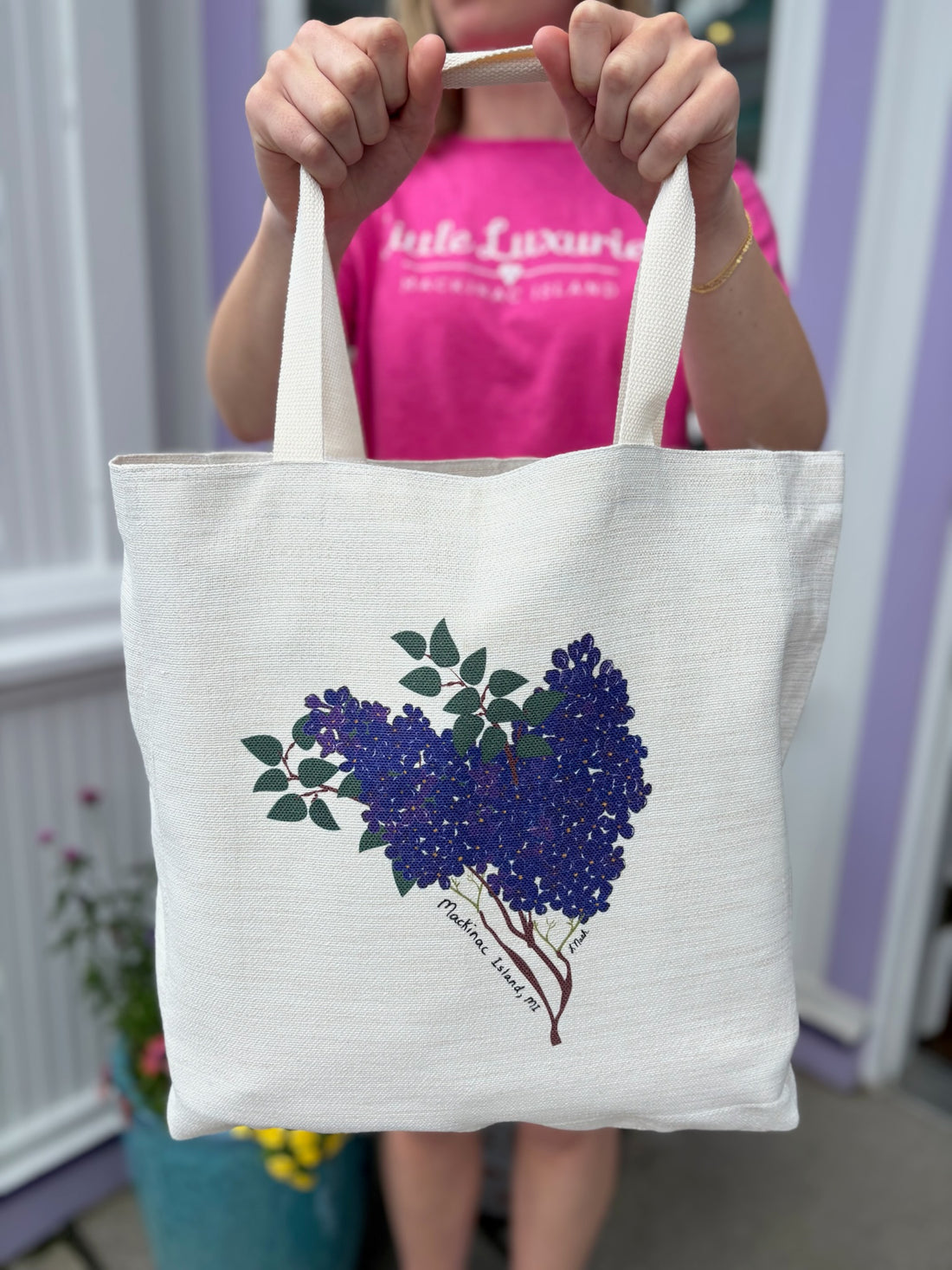 Mackinac Lilac Tote I Red Cabin Studio