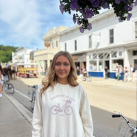 Lilac Bike Blended Linen Crewneck