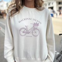 Lilac Bike Blended Linen Crewneck