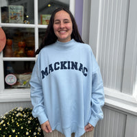 Blue Mackinac Mock Neck