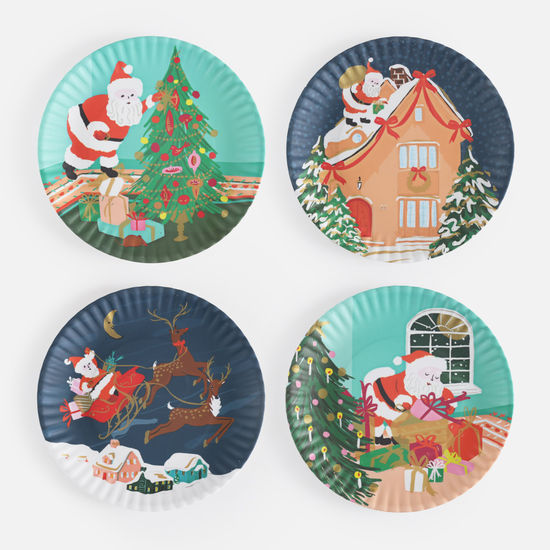 Santa Christmas Melamine "Paper" Plates