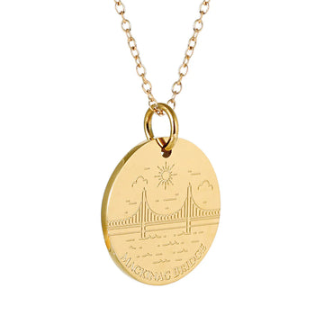 Mackinac Bridge Engraved Necklace