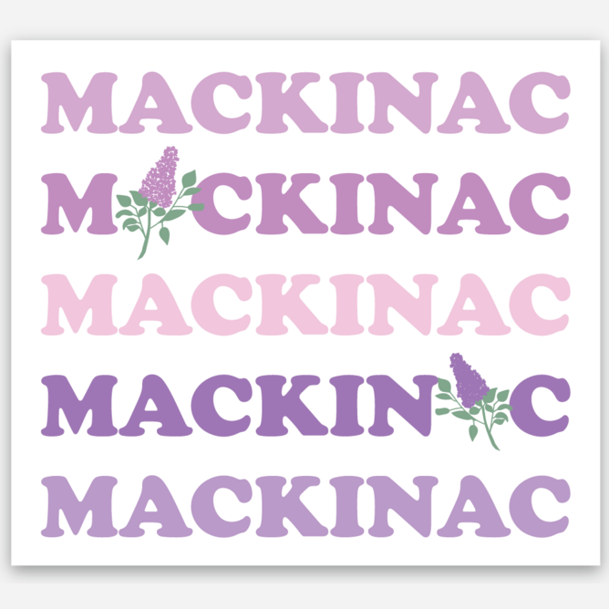 Mackinac Repeated Lilac Sticker