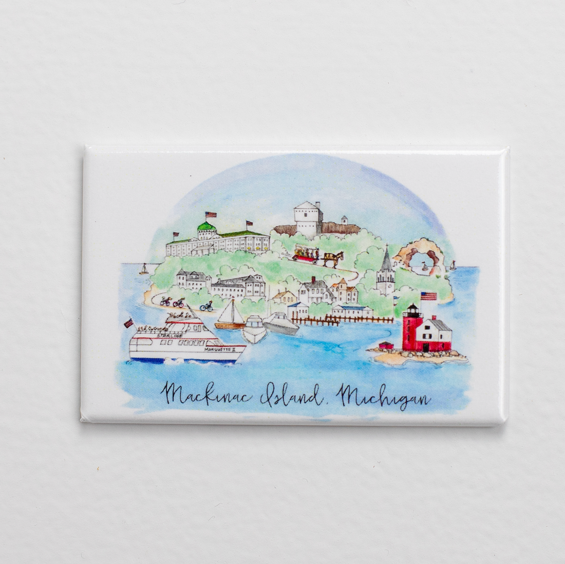 Mackinac Island Skyline Magnet