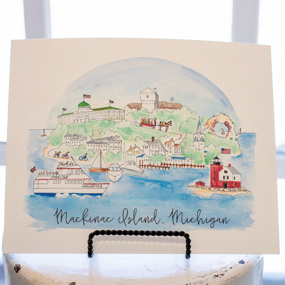 Mackinac Island Skyline Art Print