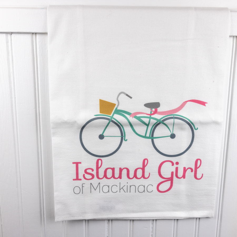 Island Girl Bike Tea Towel