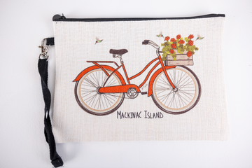 Bike with Hummingbird Makeup Pouch I Red Cabin Studio