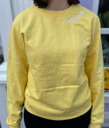 Butter Yellow Mackinac Embroidered Crewneck
