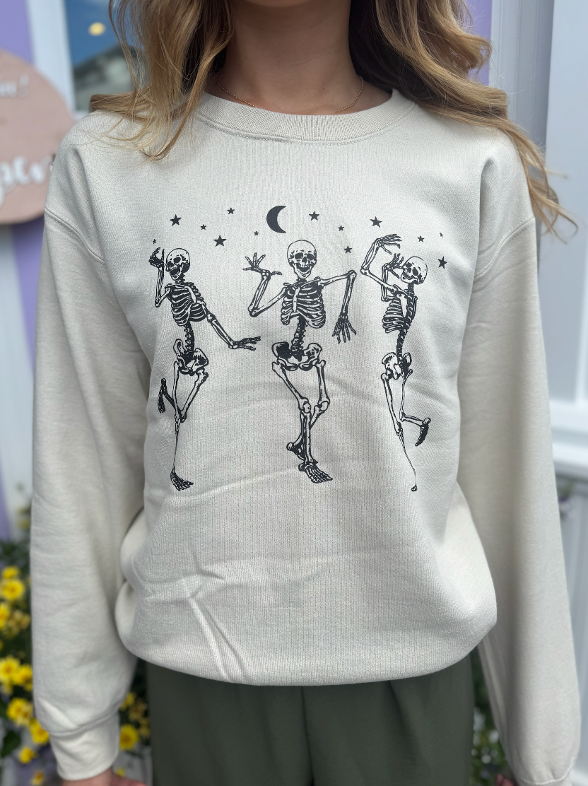 Dancing Skeletons Halloween Crewneck Sweatshirt