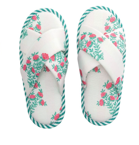Pink Block Print Slippers