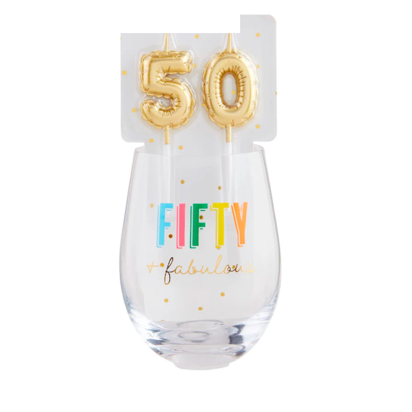 50 Wine Glass & Candle Set