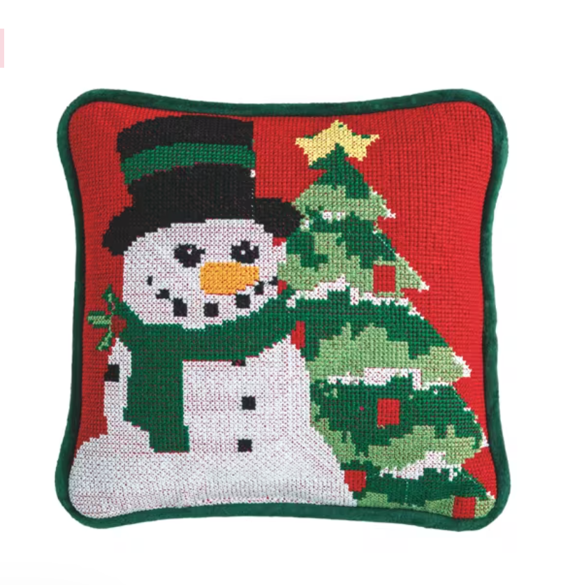 Christmas Needlepoint Mini Pillows