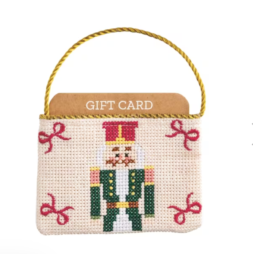 Nutcracker Needlepoint Gift Card Pouch