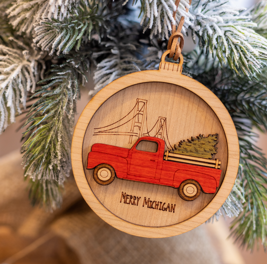 Wooden Mackinac Ornament | Red Cabin Studio