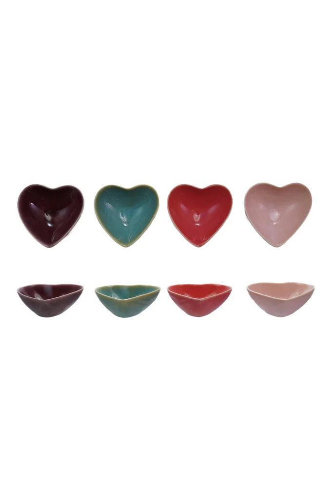 Colored Stoneware Heart Dish