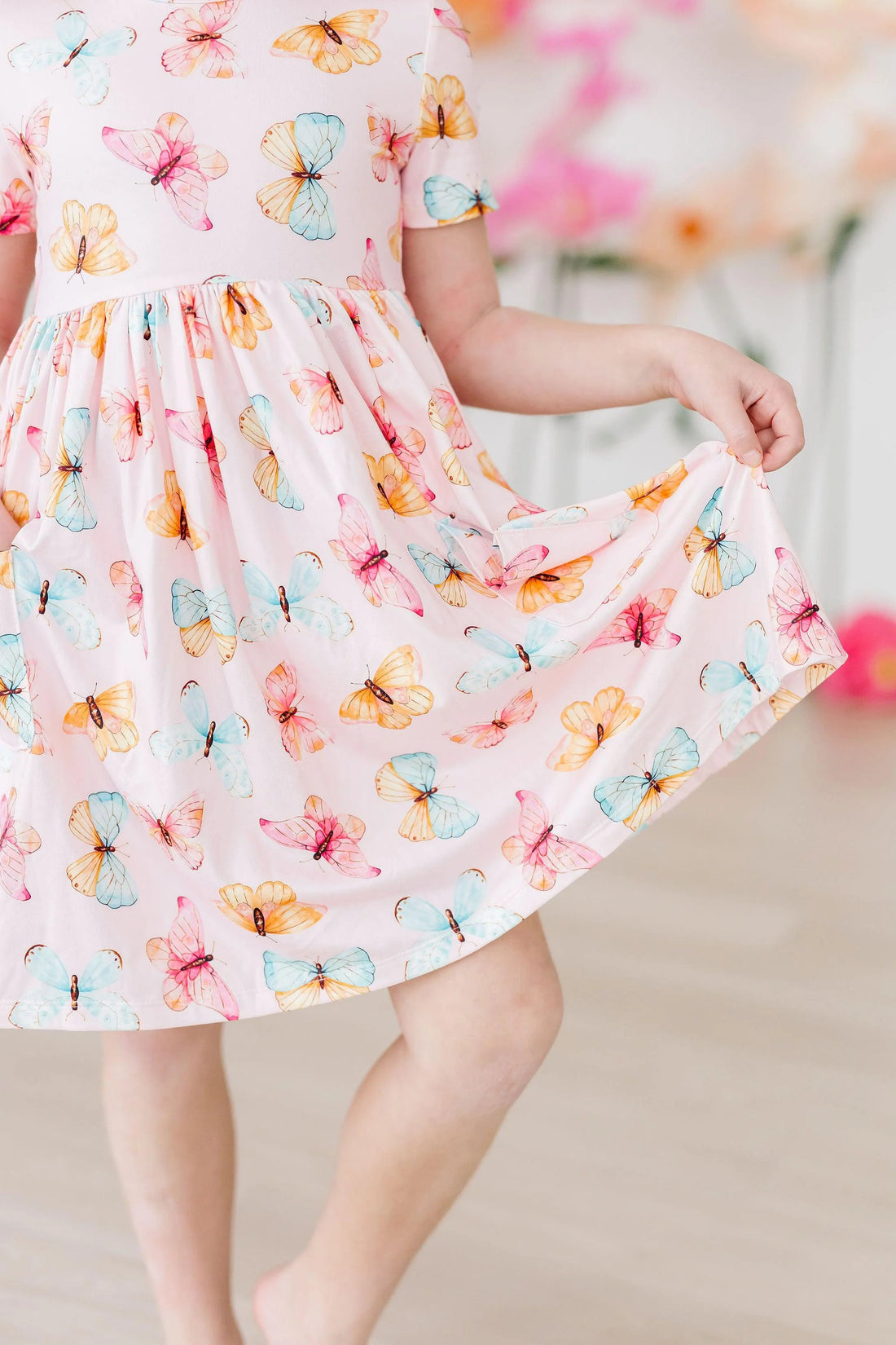 Butterfly Kisses Short Sleeved Pocket Twirl Dress