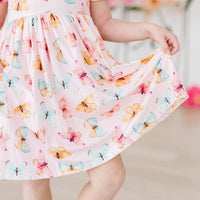 Butterfly Kisses Short Sleeved Pocket Twirl Dress