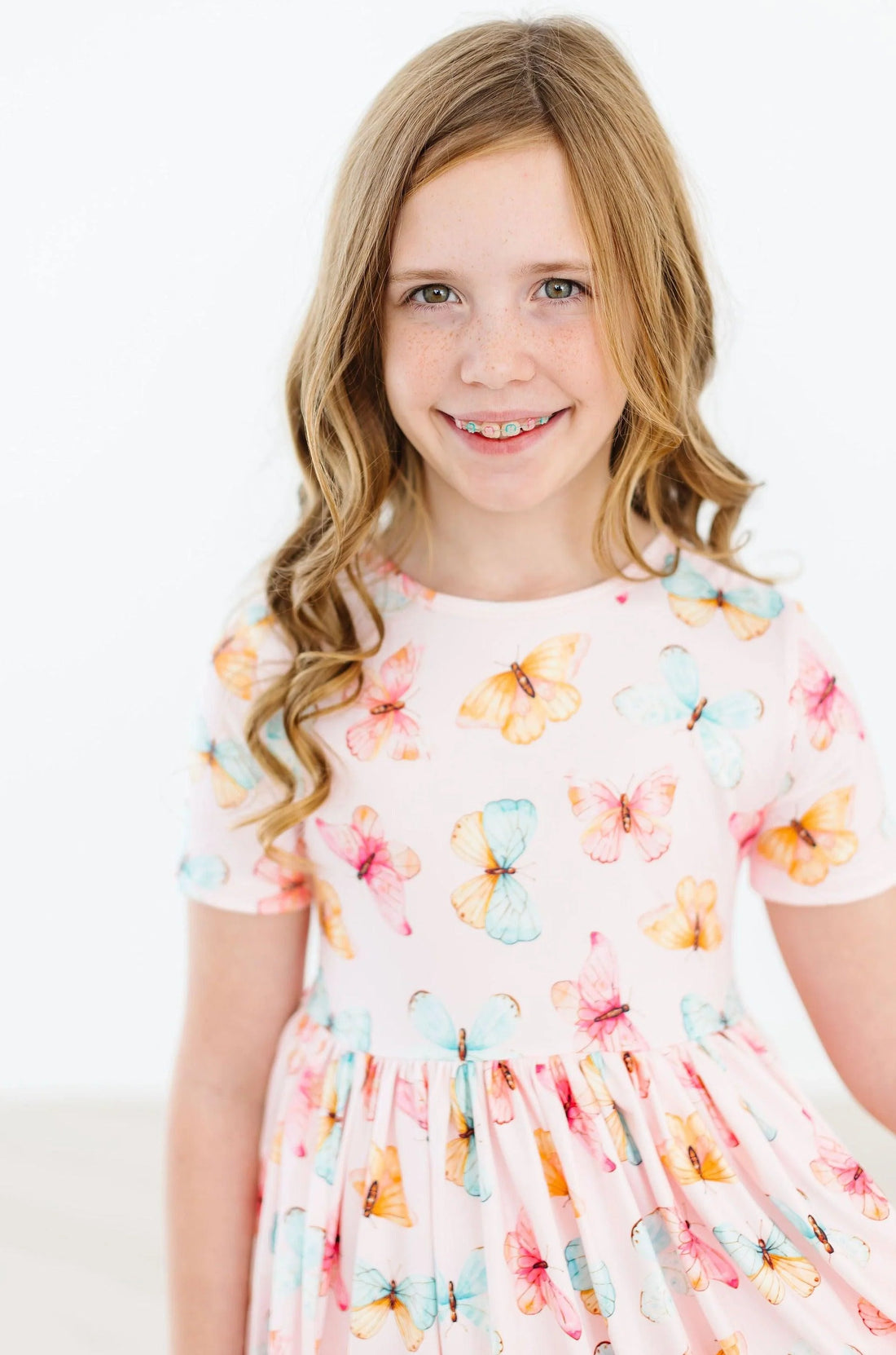 Butterfly Kisses Short Sleeved Pocket Twirl Dress
