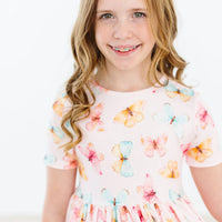 Butterfly Kisses Short Sleeved Pocket Twirl Dress