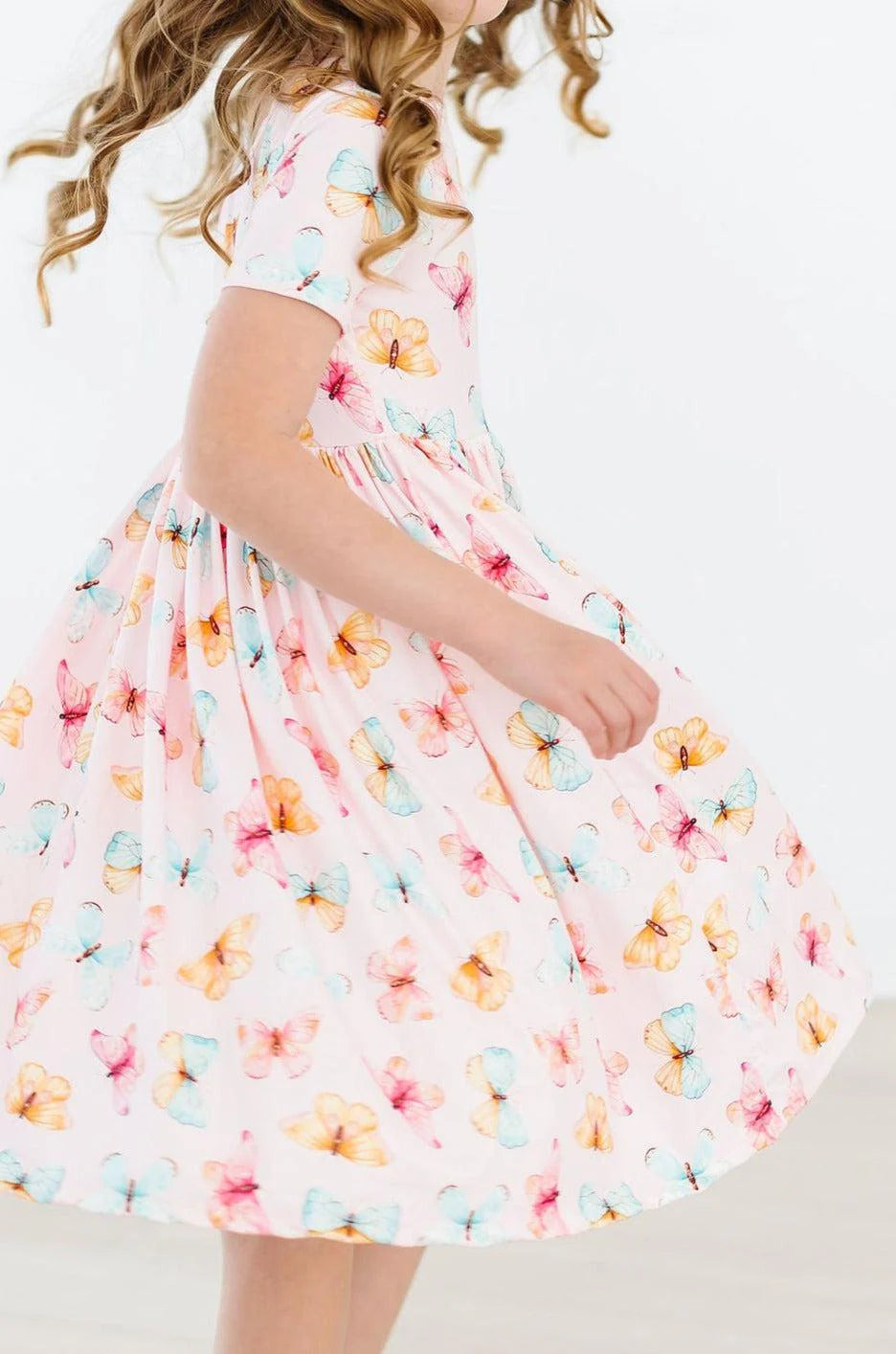 Butterfly Kisses Short Sleeved Pocket Twirl Dress