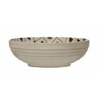 Stoneware Bowl with Tree Pattern